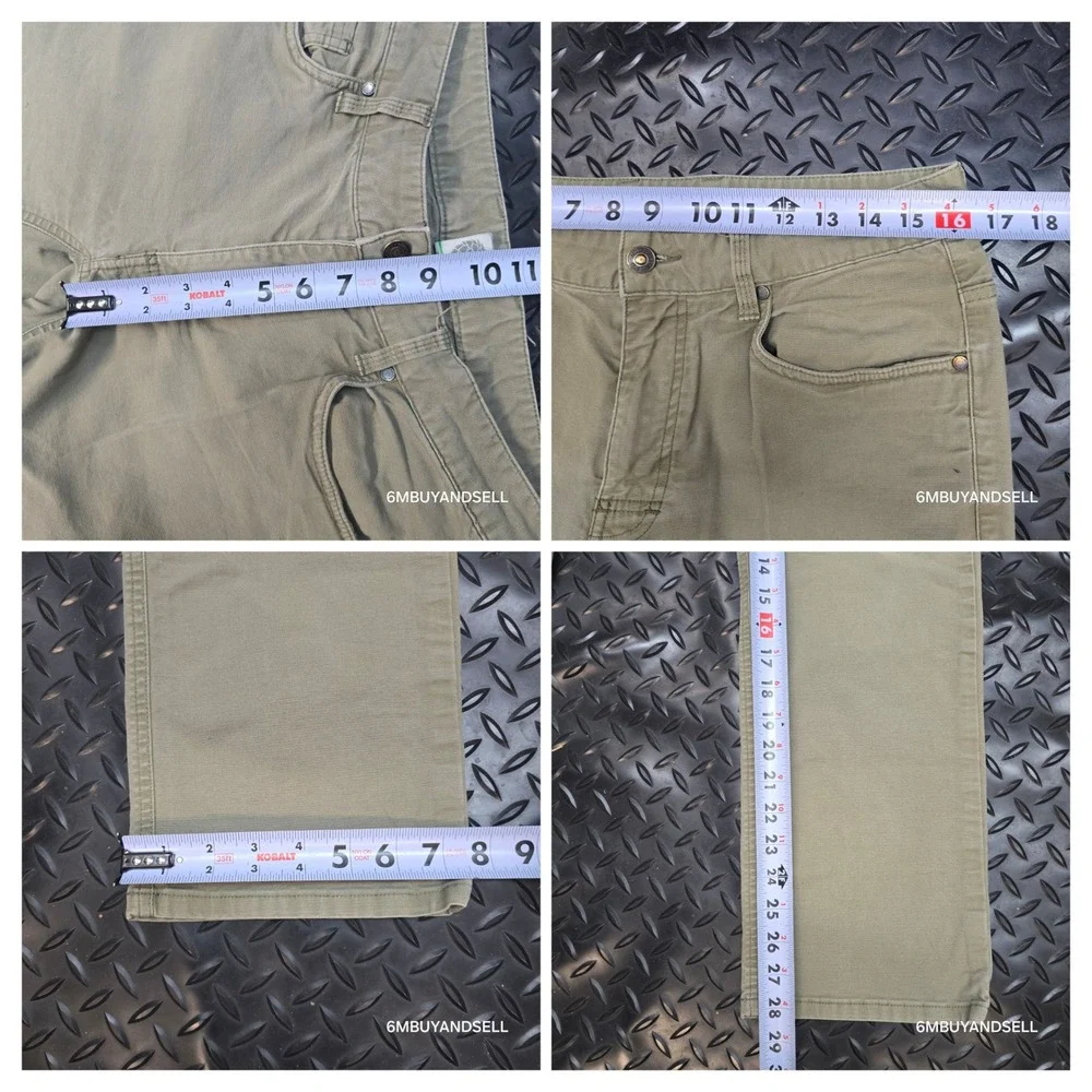 Stio Rivet Canvas Pants Mens 32S Khaki Tan Organic Cotton Stretch Outdoor 2335